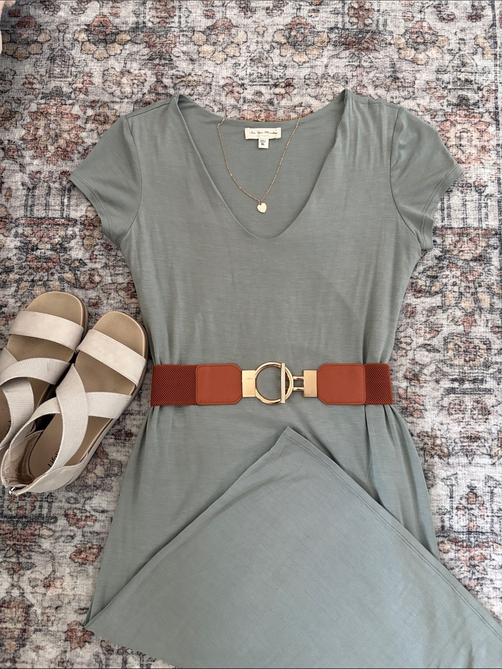 See You Monday Sage Green Midi Dress